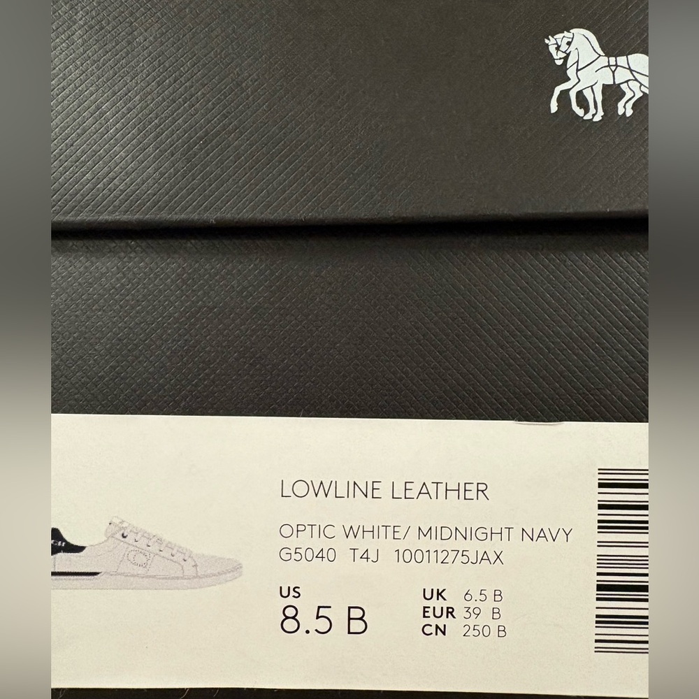 Coach Womens Lowline Leather Sneakers Optic White/Midnight Navy 8.5B - Picture 4 of 10